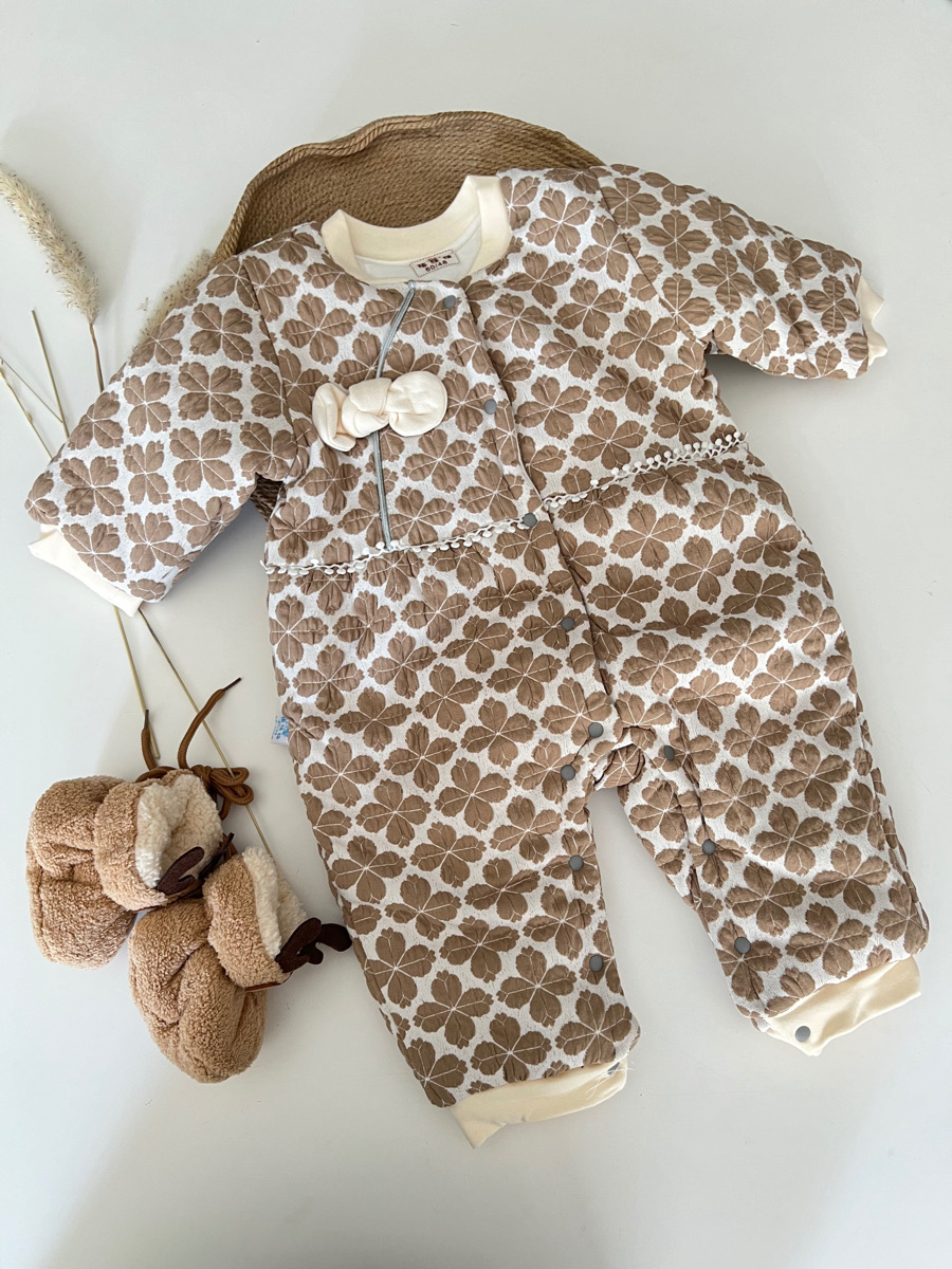 سرهمی کاپشن گلدار نسکافه ای