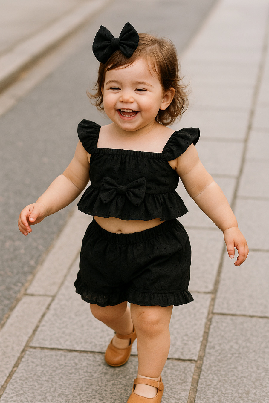 کراپ شلوارک  خامه مشکی