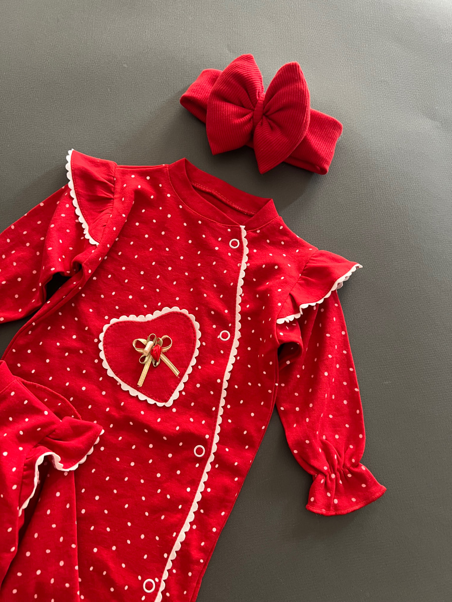 سرهمی قرمز خال خالی