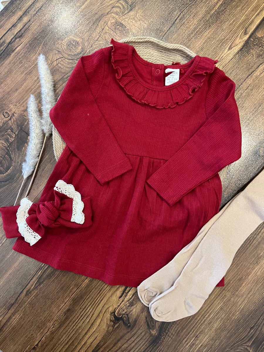 پیراهن لیندکس زرشکی