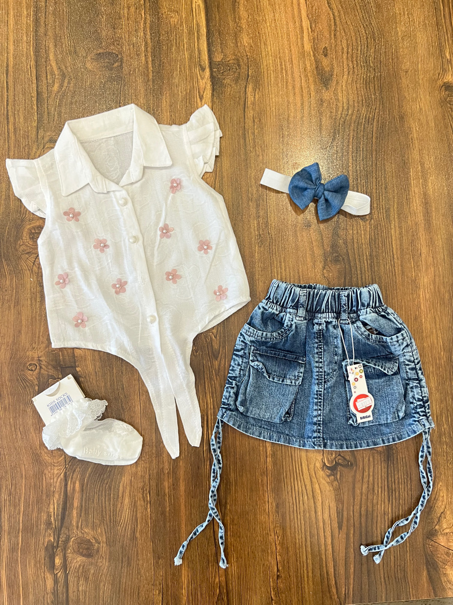 دامن جین و شومیز