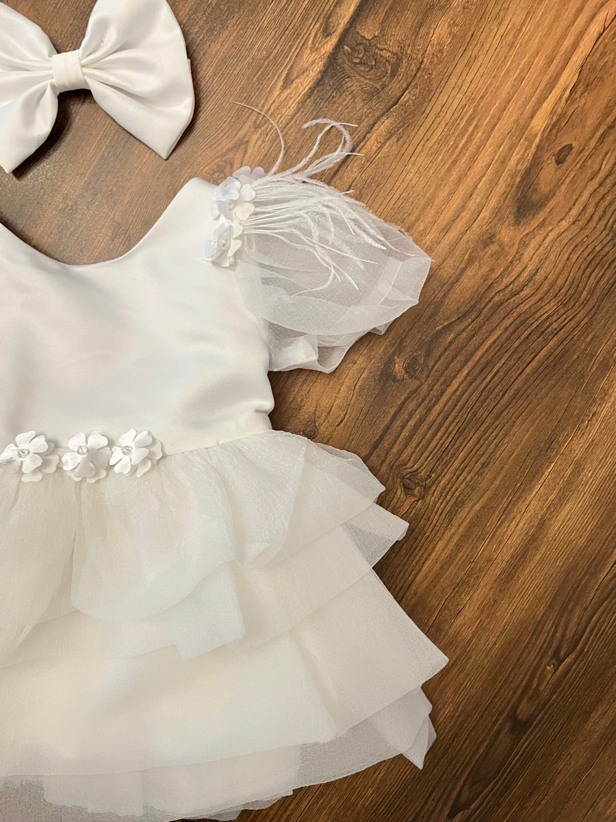 پیراهن پرنسسی تور سفید