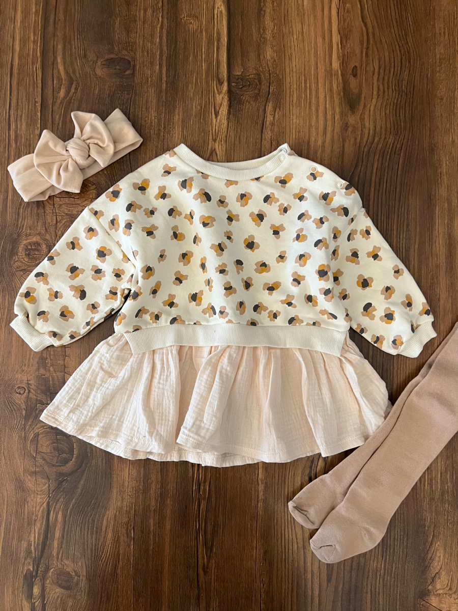 پیراهن دورس  دامن دار کرم