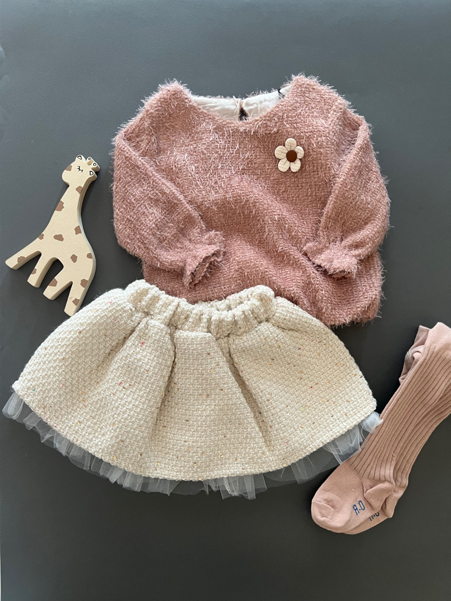 پولیور دامن پشمی کالباسی کرم