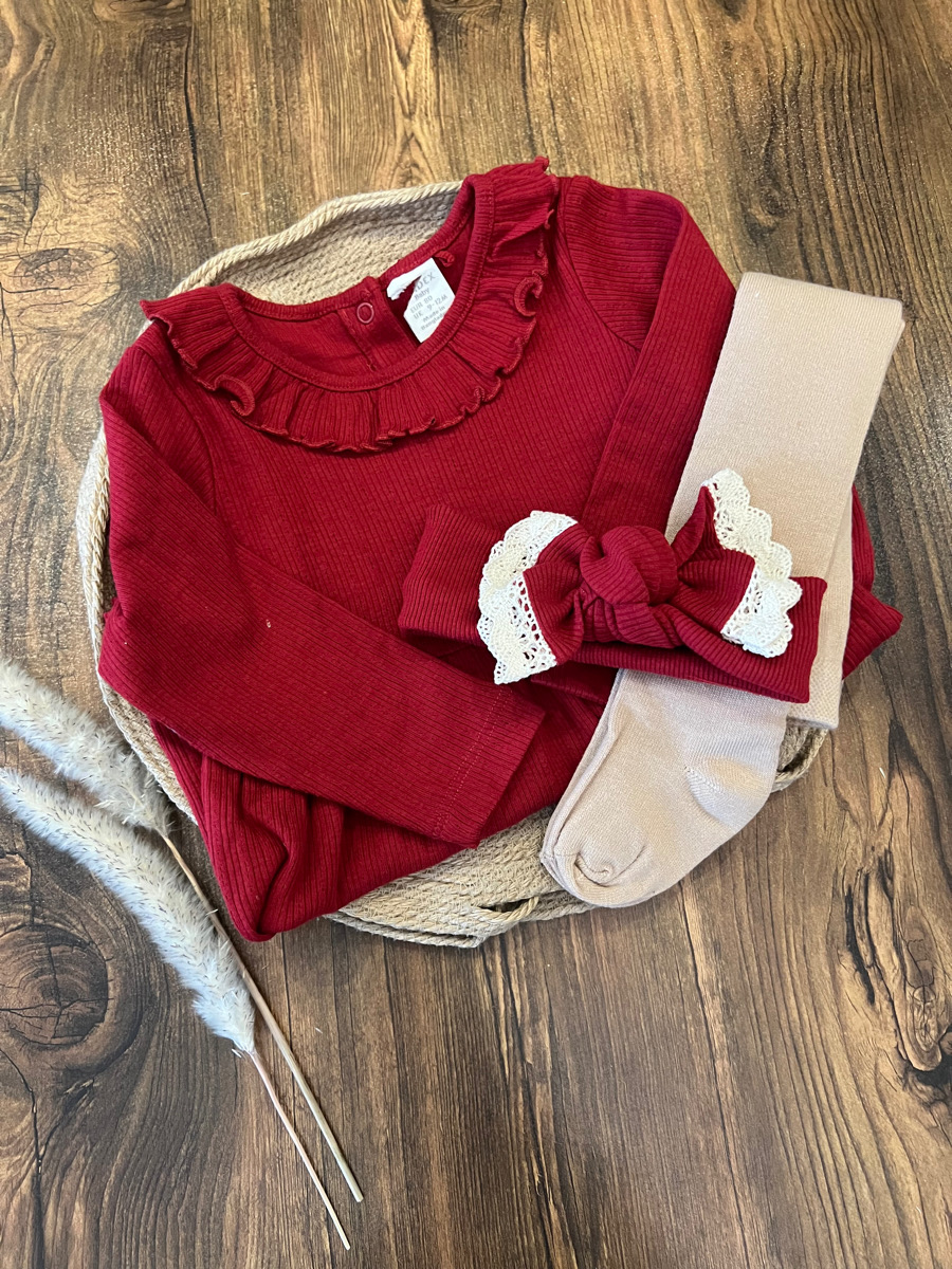 پیراهن لیندکس زرشکی