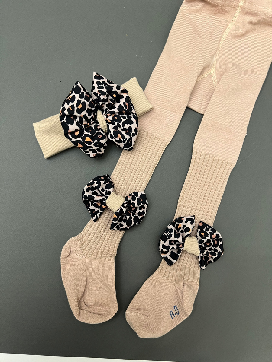 جوراب شلواری پاپیون پلنگی